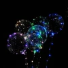 LED Light Up Bobo Balloons Latex Clear Transparent Round Bubble Colorful Flash String Decorations