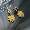 Light luxury high-end feeling four leaf necklace Earrings temperament bracelet stainless steel jewelry