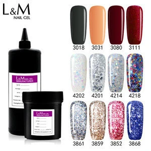 L&M factory Bulk wholesale glitter effect professional nail uv gel 1 kg