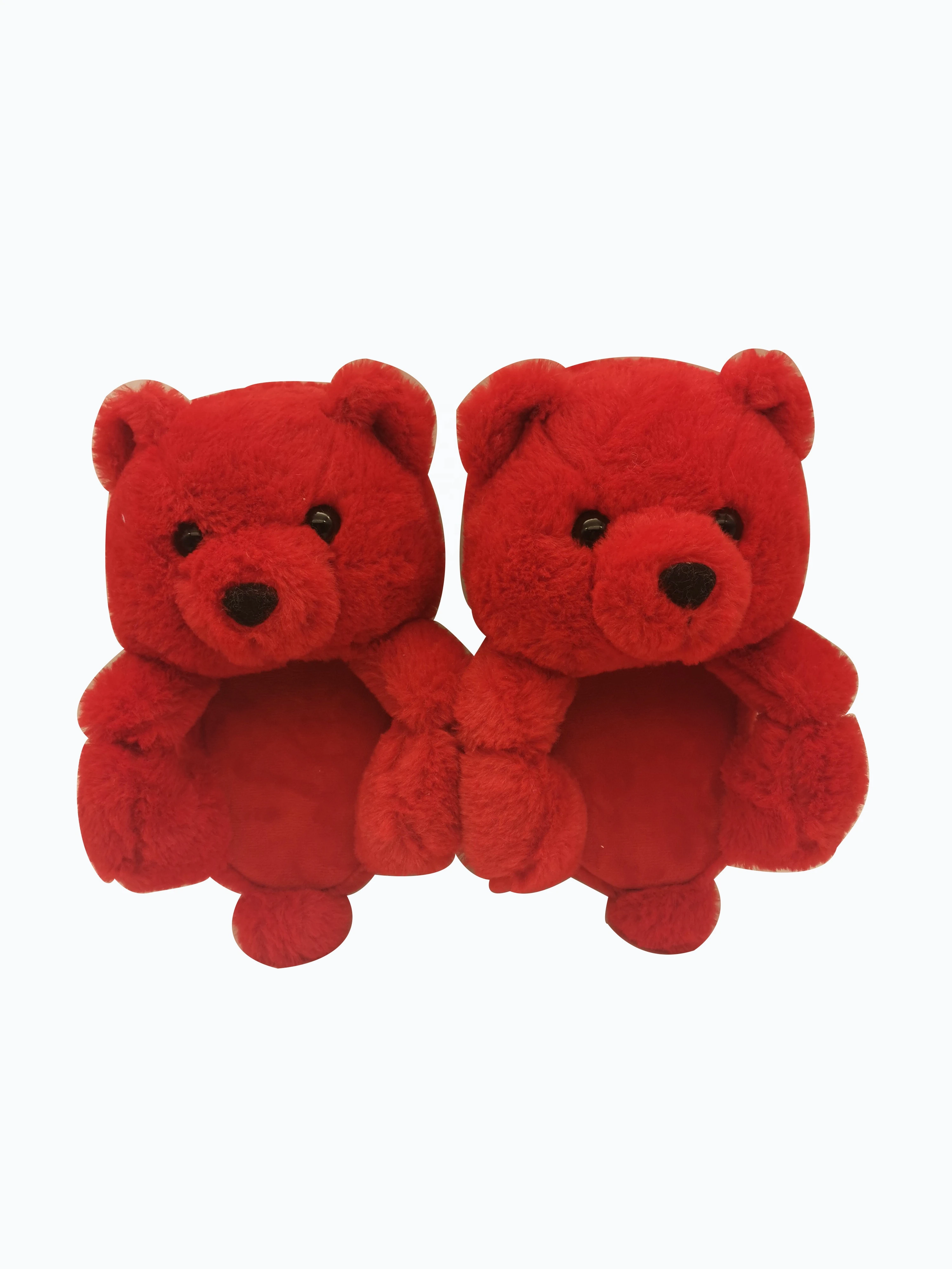 Lovely and comfortable kids teddy bear slippers with different colors best sell