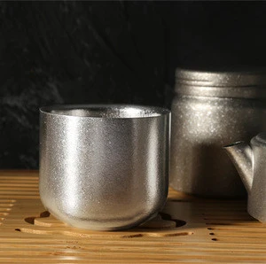 Luxury 8 pieces Silverant Titanium Coffee,  Kungfu Teapot Gift Box Package Eco-friendly tea set
