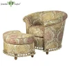 Luxury fabric wood leg living room accent sofa lounge furniture chair