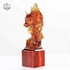 Luxury Free Engraving Fengshui Liuli Wolf Figurine, Crystal Seal For Crystal Crafts