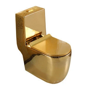 luxury golden ceramic color toilet wc gold plated toilet bowl
