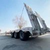 LUYI VEHICLE Factory Heavy Duty Lowboy Trailer  3 Axles Gooseneck  100 Tons Lowbed Trailer Low Bed Truck Semi Trailer