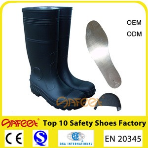 Made in China factory good quality and price high-ankle rubber waterproof steel toe cheap PVC rain boots SA-9302