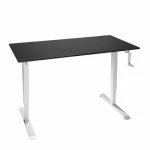 Manual hand cranked two sections height adjustable sit standing up desk