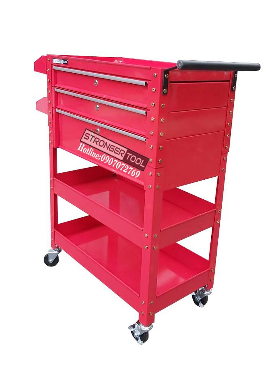 Manufacturer metal duty tool cabinet trolley cabinet with 2 small drawer and 1 big drawer  in Vietnam