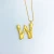 Matte Gold Tone Statement Bamboo Alphabet A-Z Pendant Necklace 18K Real Gold Plated Letter Z Initial Alphabet Necklace