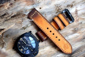 Men and Women Customized with Print Genuine Leather Watch Band Full Grain Leather Watch Strap