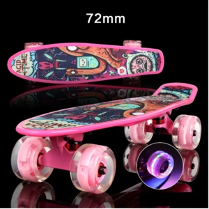 mini Cruiser Skateboard LED light Four wheel Skate board adult skateboarding Long Board