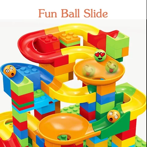 Buy Mini Marble Run Building Blocks Kids Toy Plastic Classic Blocks ...