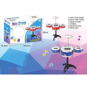 Mini plastic jazz drum toy kids electroplating musical instruments toy educational percussion jazz drum set