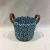Import Mix Color Household Sundries Hand-made Cotton Rope Storage Basket With PU Handle from China