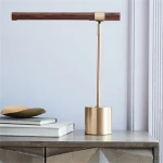 Modern and simple wooden LED table lamp hotel art deco table lamp bedroom study eye protection reading table lamp