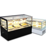 modern design coffee shop right angle cake glass display cabinet showcase