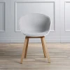 Modern high quality plastic chair  with solid wood legs