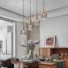 modern round blue glass LED restaurant wire pendant light home indoor kitchen hanging light