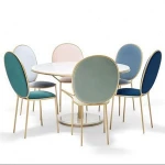 modern velvet Restaurant furniture restaurant round back dining chairs