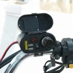 Motorcycle Car Auto Accessory Dual USB car charger 12v car cigarette lighter socket with cap phone Charger with lock