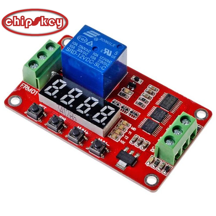 Multifunction digital on/off self-locking delay timer switch relay