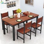 Multifunctional Small Apartment Steel-wood Dining Table and Chair