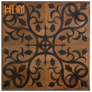 Multilayered laminate wood floor tiles marquetry solid wood inlay oak parquet flooring