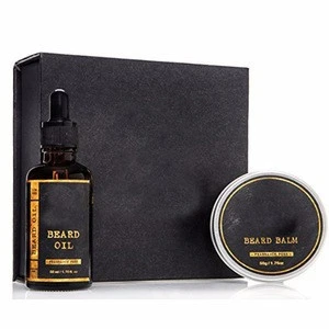 Mustache growth oil and beard grooming wax with beard care kit gift set beard comb and brush