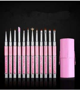 Nail Art Tips UV Gel Crystal Acrylic Painting Drawing Polish Brush Pen Tool Pink
