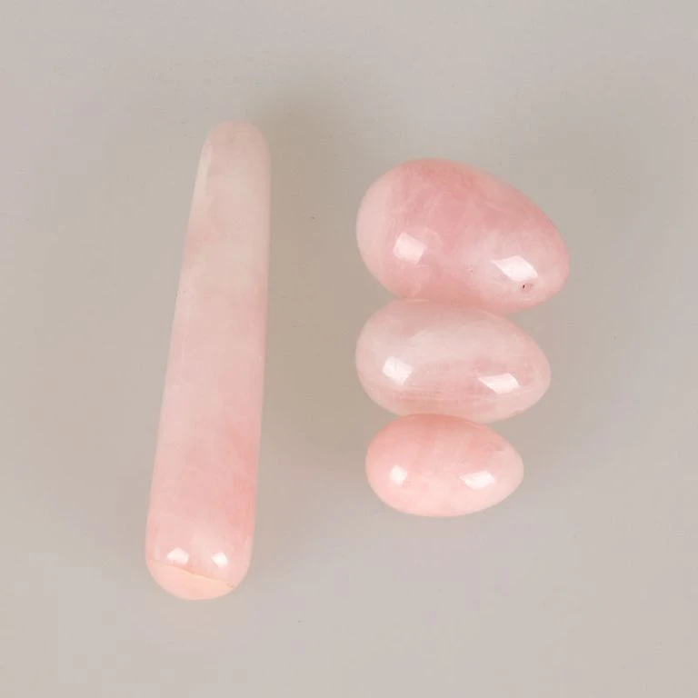 Natural Crystal pink rose quartz massage ball women healing massage yoni eggs