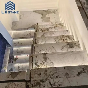 Natural Luxury Pandora White Marble Staircase Modern Home Decoration Stone Tiles
