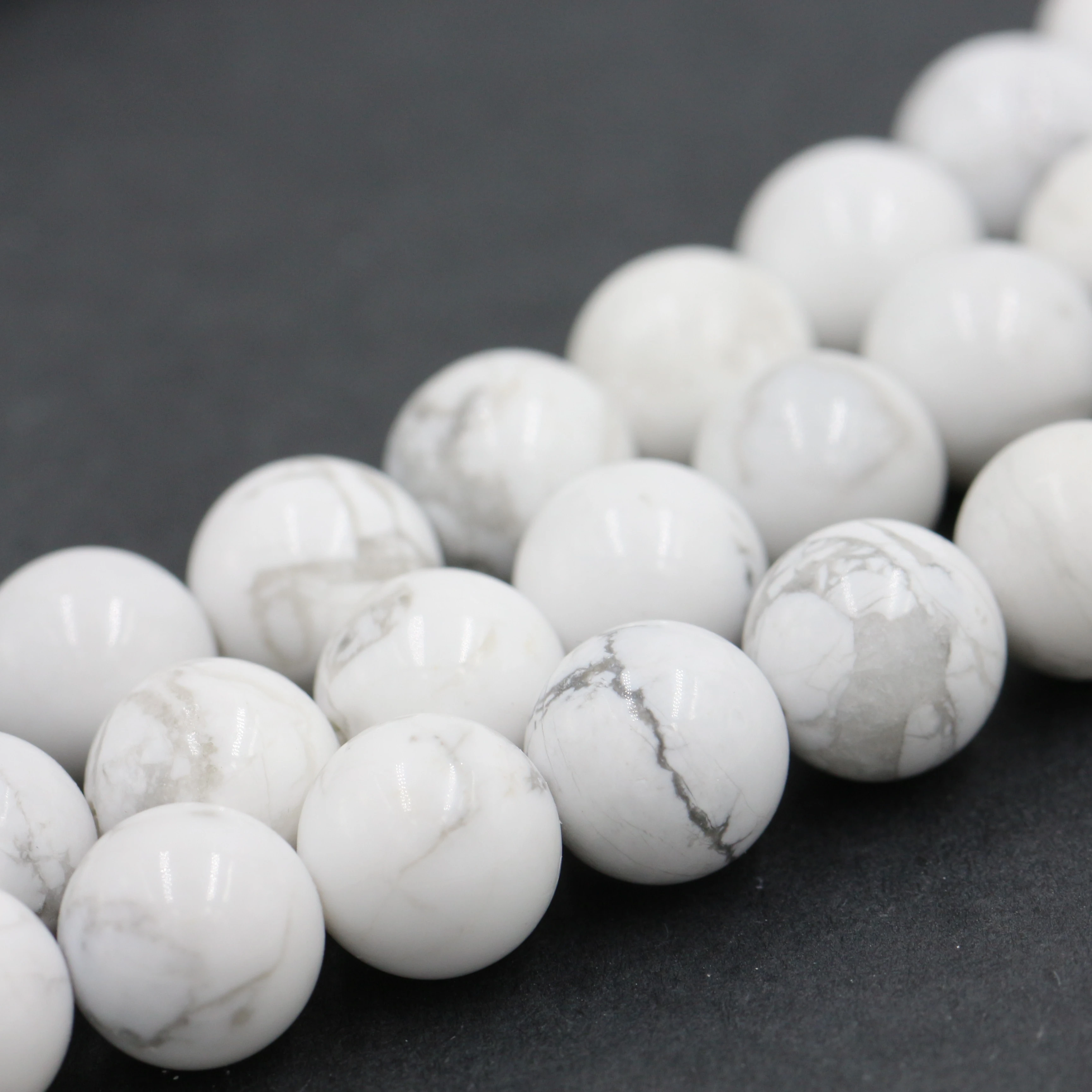 Natural wholesale price stone jewelry real howlite beads white turquoise gemstone loose