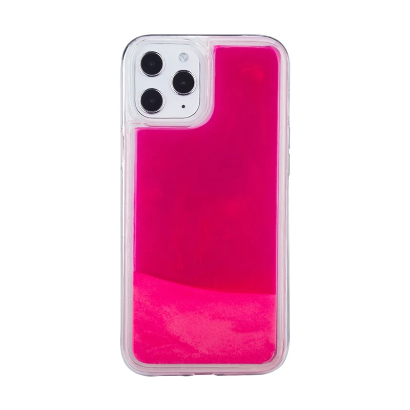 Neon Sand Liquid Case for iPhone 11 Phone Cover, Luminous Glitter TPU PC Phone Case for iPhone 12 Case