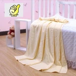 New 2014 Baby Products100% cotton Baby Kids Blanket Swaddle Bath towel with lovely bear, Jacquard and velour terry--Orange color