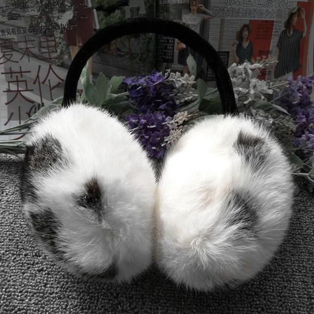 New Arrival Real Rex Rabbit Fur Ear Muffle Fashion Design Winter Warm Earmuffs With Speaker Soft Earflap