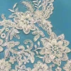 new design bridal embroidery lace trim/pearls beaded lace trim trimming