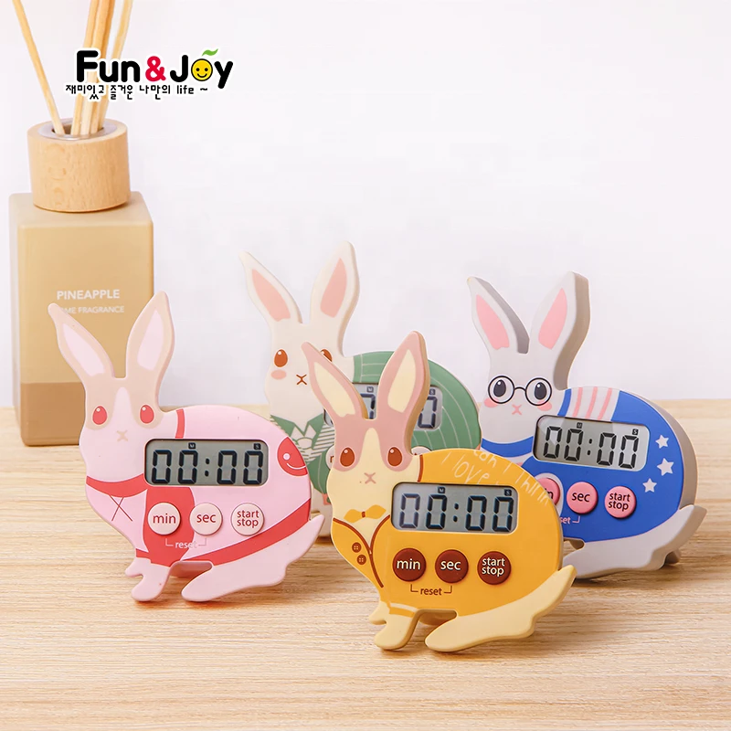 New Design Electronic Timer Cute Rabbit Kitchen Timer Cooking Multi Use Study Digital Timer