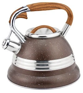 New Design Elegant Color Travel Camping Portable Hot Water Tea Kettle Stainless Steel Non Electrical Kettle Whistle Kettle