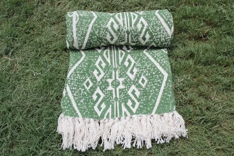 New Design Hand Block Printed Cotton Sofa Throw Blanket  at wholesale price