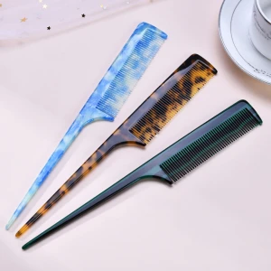 New factory direct supply pointed tail 3D carving hair cutting comb Acetate hair carbon fibre comb