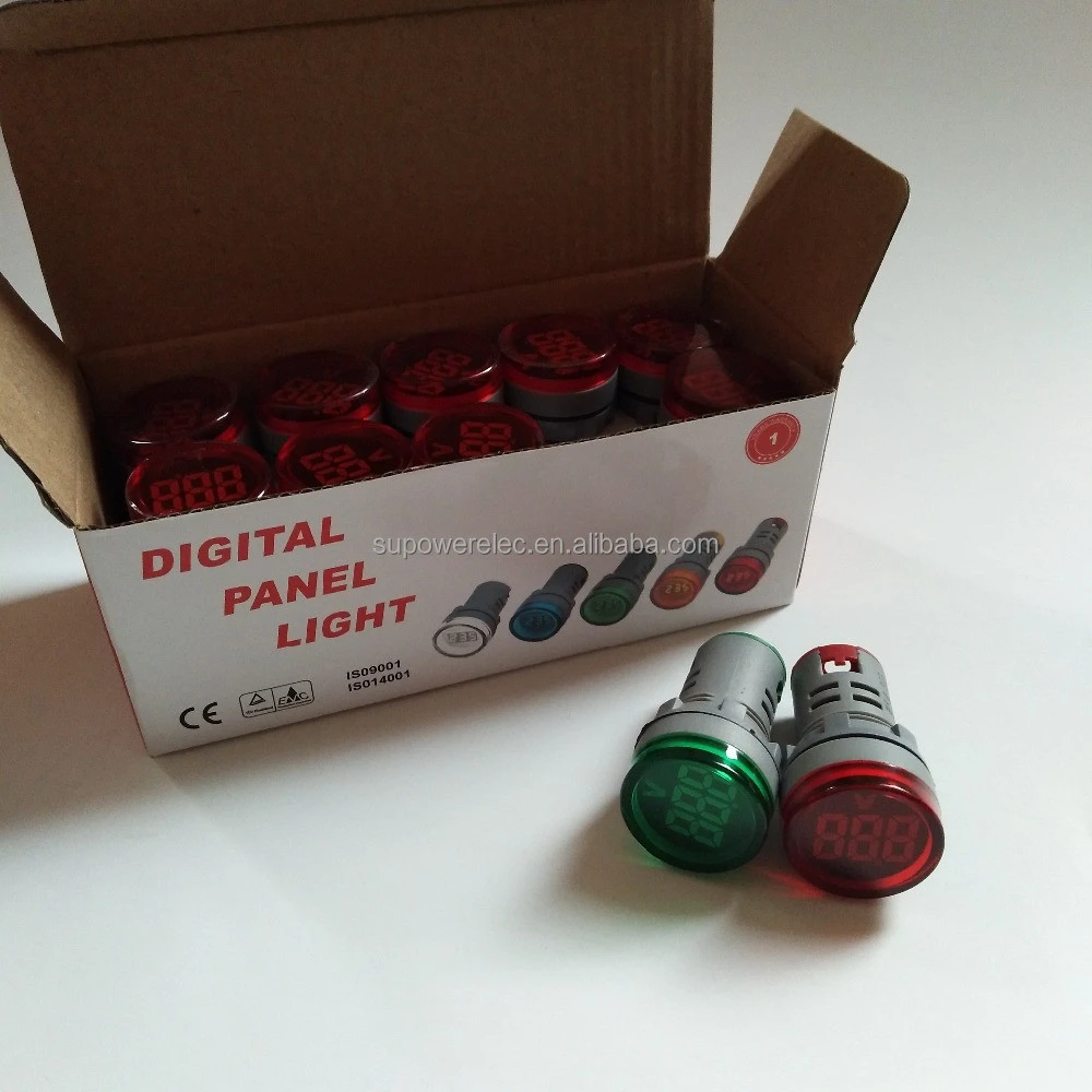 New Series 22mm 12-500V AC Digital Voltmeter Volt Meter Red Green Yellow mini LED Indicator Panel Light