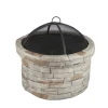 New smokeless wood burning  magnesia stone brazier bowl Circle concrete fire pit for garden