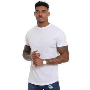 New stock low moq custom design curve hem blank oversized hip hop Tri Blended tshirts for men