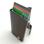 No patent leather wallet automatic card wallet slim wallet
