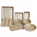 Non stick bakeware commercial Bronze Brown rectangle loaf cookie sheet bread baking cake pan