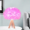 Nordic modern  simple creativeble  wood stand rose feather  table lamp home warm decorative bedroom