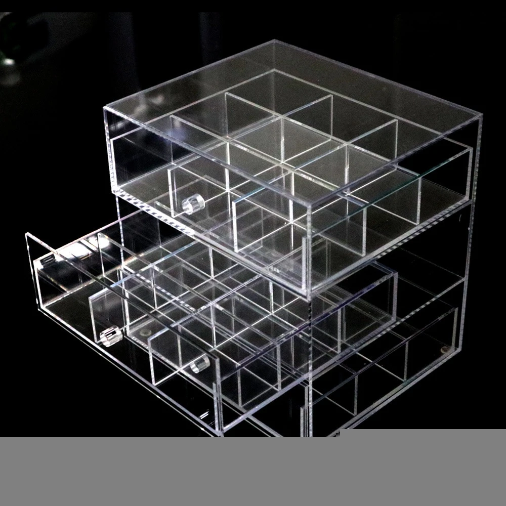 OEM clear acrylic storage box with drawer lucite tea bag organizer