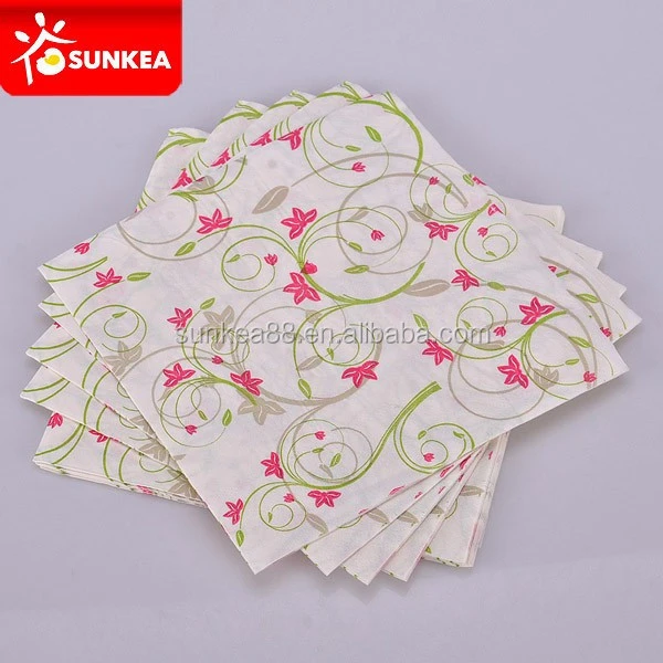 OEM embroidered bar counter table tissue paper napkin