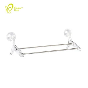 OEM/ODM Guangdong Factory Bathroom Wall Mounted Suction Cup Rack Plastic Double Towel Bar