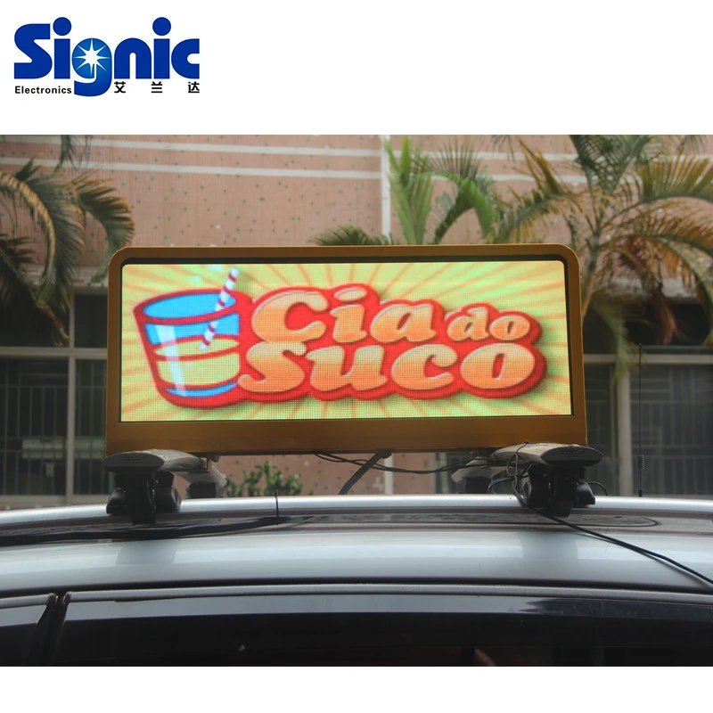 Outdoor Double Sided P3 Full Color 3G Taxi Roof LED Display Advertising Car Top RGB Video LED Billboard